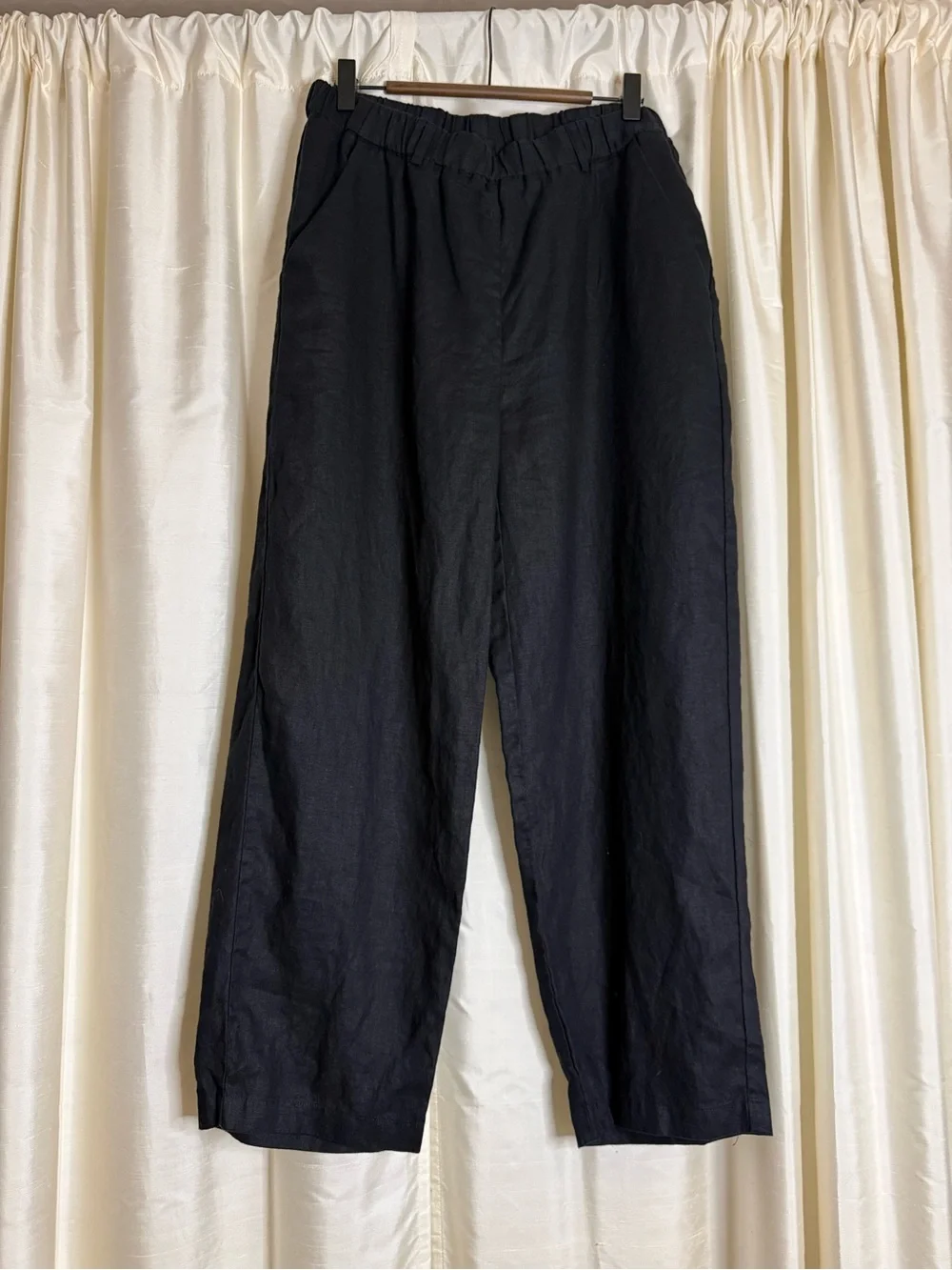 Quince European Linen Pants Wide Leg - Black- Medium- NWOT